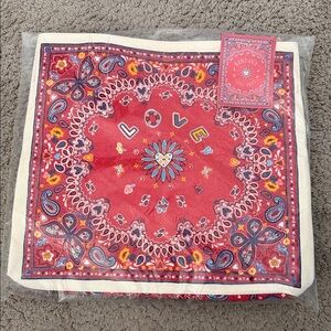 Brighton Red Bandana with Love Design Tote